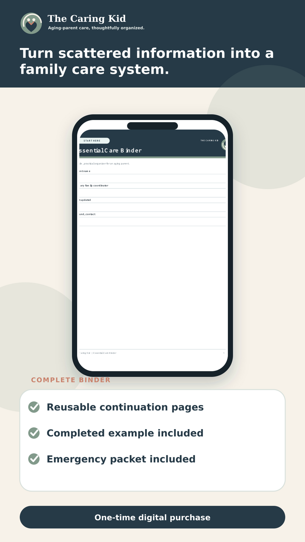 Essential Care Binder