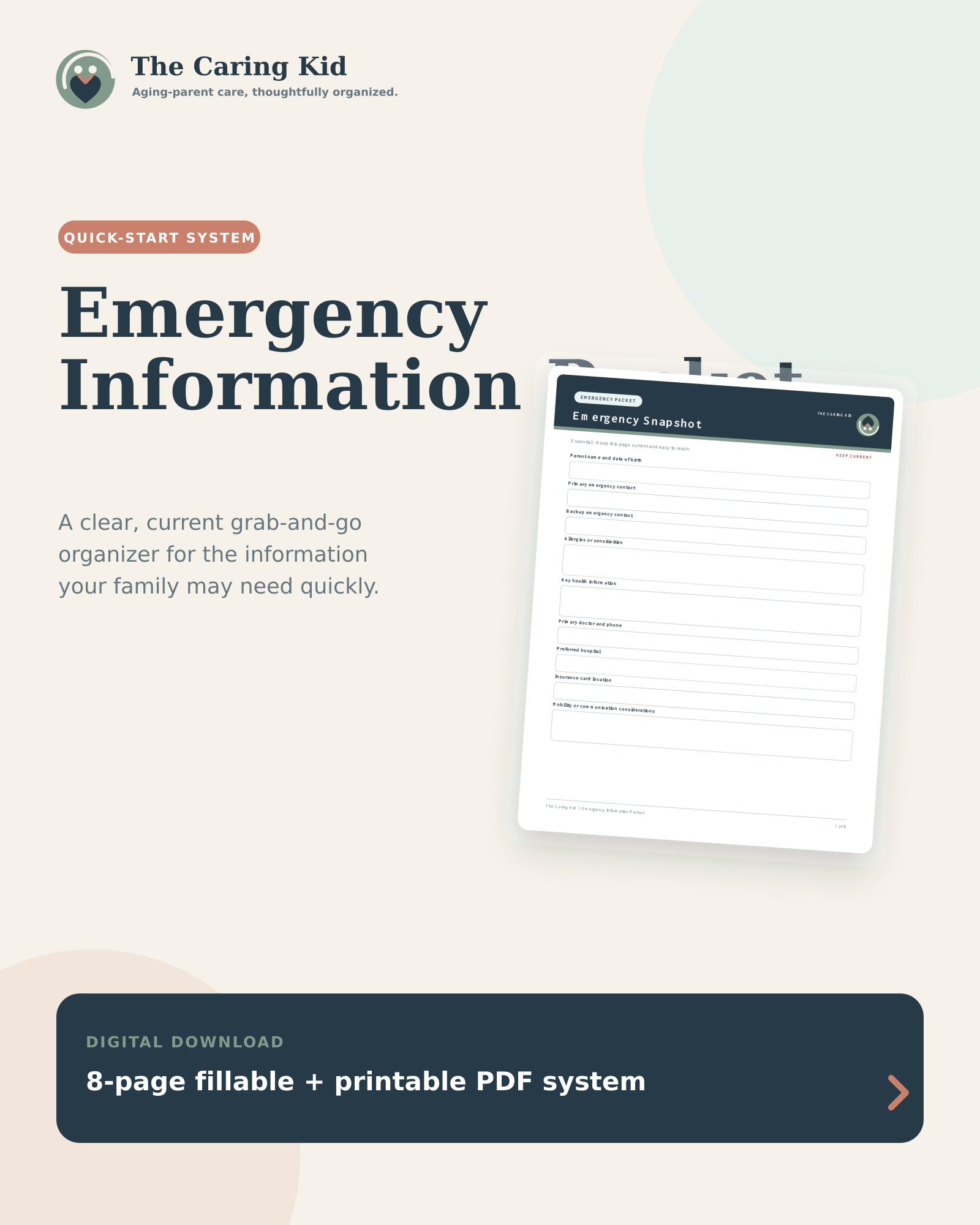 Emergency Information Packet cover