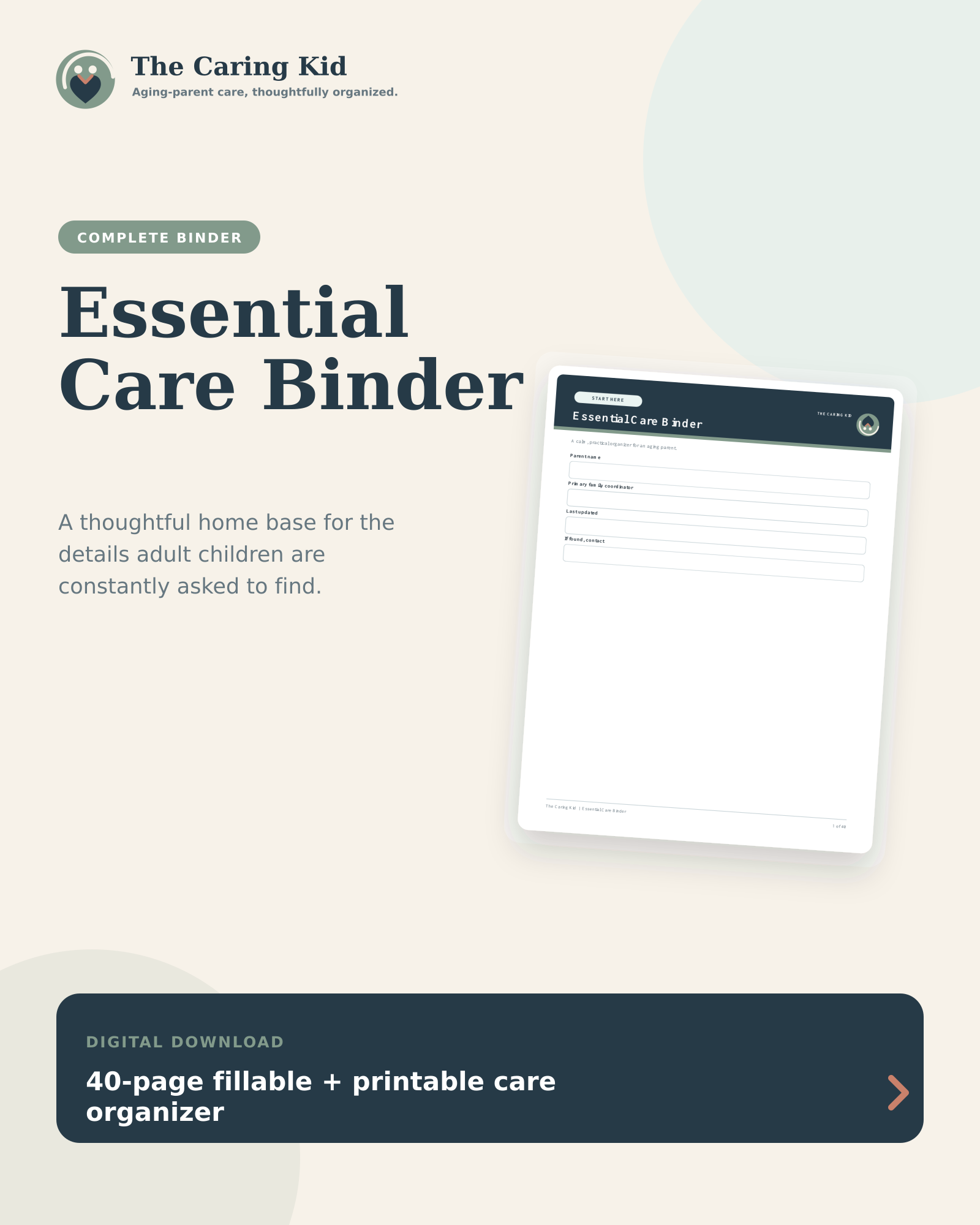 Essential Care Binder cover